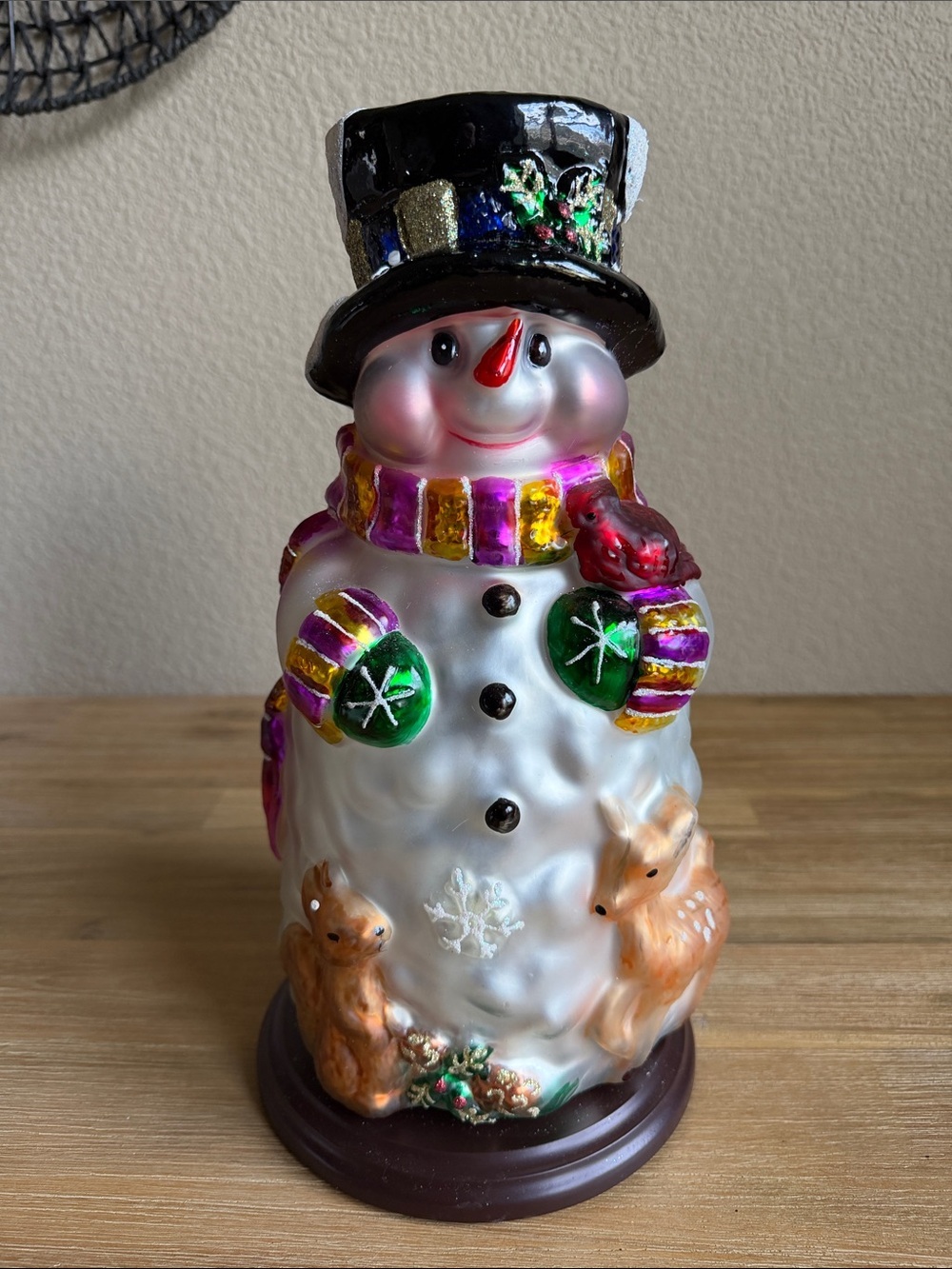 2004 Thomas Pacconi Classic Snowman 14” Christmas Holiday Decor Pre-Owned EUC